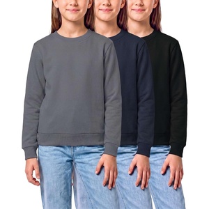 image:image3 Pack Girls Fleece Crewneck Sweatshirts Sweaters Kids Teens Pullover TopsSolid Black  Solid Navy Blazer  Solid Quiet Shade