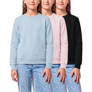 image:image3 Pack Girls Fleece Crewneck Sweatshirts Sweaters Kids Teens Pullover TopsSolid Black  Solid Pale Lilac  Solid Ballad Blue