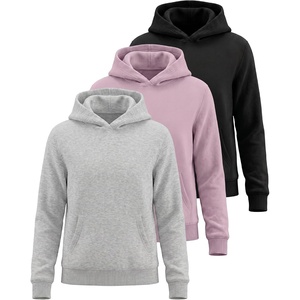 image:image3 Pack Girls Fleece Pullover Hoodies Sweatshirts Sweaters Kids Teens TopsSolid Black  Solid Fragrant Lilac  Grey Heather
