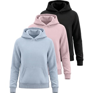 image:image3 Pack Girls Fleece Pullover Hoodies Sweatshirts Sweaters Kids Teens TopsSolid Black  Solid Pale Lilac  Solid Ballad Blue