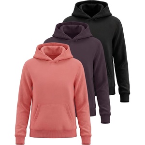 image:image3 Pack Girls Fleece Pullover Hoodies Sweatshirts Sweaters Kids Teens TopsSolid Black  Solid Plum Perfect  Solid Lantana