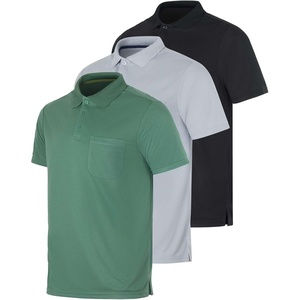 image:image3 Pack Mens Dry Fit Pocket Polo Shirts Short Sleeve Athletic Golf CollaredSet 1