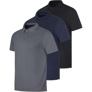 image:image3 Pack Mens Dry Fit Pocket Polo Shirts Short Sleeve Athletic Golf CollaredSet 11