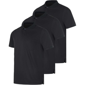 image:image3 Pack Mens Dry Fit Pocket Polo Shirts Short Sleeve Athletic Golf CollaredSet 12