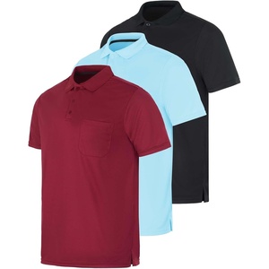 image:image3 Pack Mens Dry Fit Pocket Polo Shirts Short Sleeve Athletic Golf CollaredSet 3