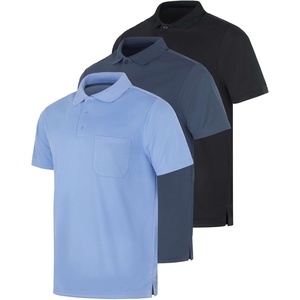 image:image3 Pack Mens Dry Fit Pocket Polo Shirts Short Sleeve Athletic Golf CollaredSet 4