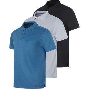 image:image3 Pack Mens Dry Fit Pocket Polo Shirts Short Sleeve Athletic Golf CollaredSet 8
