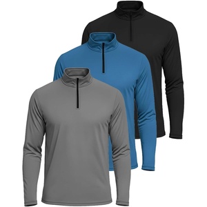 image:image3 Pack Mens Dry Fit Quarter Zip Long Sleeve Athletic Workout Golf ShirtsSet G