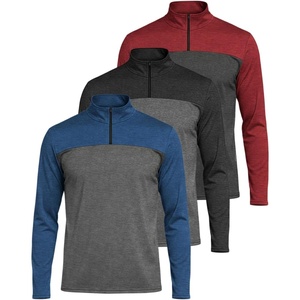 image:image3 Pack Mens Dry Fit Quarter Zip Long Sleeve Athletic Workout Golf ShirtsSet a