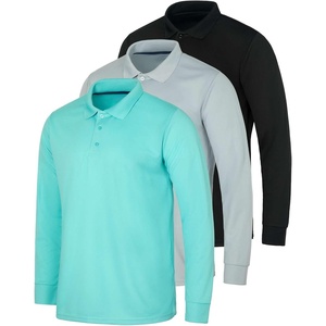 image:image3 Pack Mens Long Sleeve Polo Shirts Dry Fit Golf Work Casual Collared TopsSet 1
