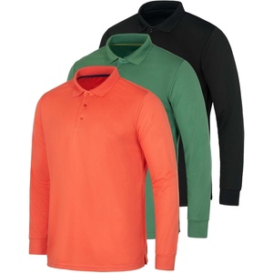 image:image3 Pack Mens Long Sleeve Polo Shirts Dry Fit Golf Work Casual Collared TopsSet 4