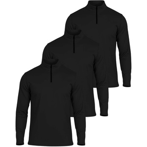 image:image3 Pack Mens Mesh Quarter Zip Pullover Shirts Long Sleeve Dry Fit Golf GymSet 10