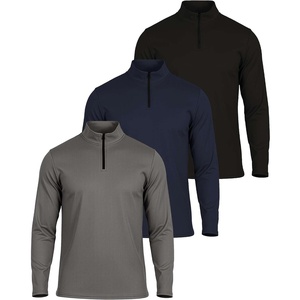image:image3 Pack Mens Mesh Quarter Zip Pullover Shirts Long Sleeve Dry Fit Golf GymSet 12