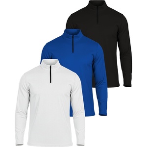 image:image3 Pack Mens Mesh Quarter Zip Pullover Shirts Long Sleeve Dry Fit Golf GymSet 3