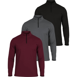 image:image3 Pack Mens Mesh Quarter Zip Pullover Shirts Long Sleeve Dry Fit Golf GymSet 4