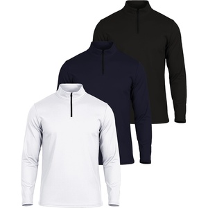 image:image3 Pack Mens Mesh Quarter Zip Pullover Shirts Long Sleeve Dry Fit Golf GymSet 9