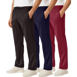 image:image3 Pack Mens Mesh Sweatpants Open Bottom Lounge Workout Track Gym PantsSet 1