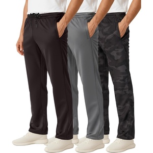 image:image3 Pack Mens Mesh Sweatpants Open Bottom Lounge Workout Track Gym PantsSet 2