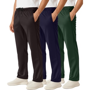 image:image3 Pack Mens Mesh Sweatpants Open Bottom Lounge Workout Track Gym PantsSet 3