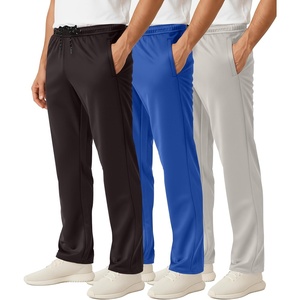 image:image3 Pack Mens Mesh Sweatpants Open Bottom Lounge Workout Track Gym PantsSet 4
