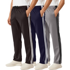 image:image3 Pack Mens Mesh Sweatpants Open Bottom Lounge Workout Track Gym PantsSet 5