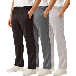 image:image3 Pack Mens Mesh Sweatpants Open Bottom Lounge Workout Track Gym PantsSet 8