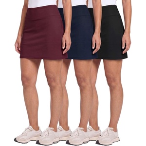 image:image3 Pack Womens 16 Skorts Skirts with Built in Shorts Pockets High WaistedSet 10