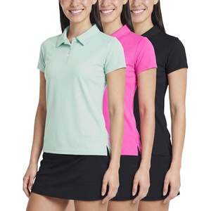 image:image3 Pack Womens Golf Polo Shirts Short Sleeve Collared Tennis Dry Fit TopsSet 1
