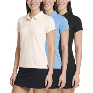 image:image3 Pack Womens Golf Polo Shirts Short Sleeve Collared Tennis Dry Fit TopsSet 2