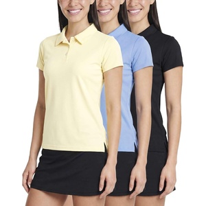 image:image3 Pack Womens Golf Polo Shirts Short Sleeve Collared Tennis Dry Fit TopsSet 4
