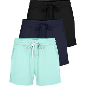 image:image3 Pack Womens Lounge Shorts Athletic Running Workout Gym Hiking PocketsSet 1