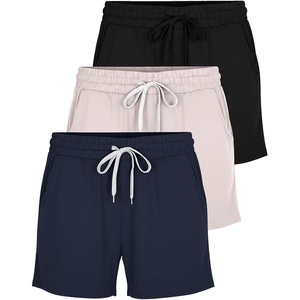 image:image3 Pack Womens Lounge Shorts Athletic Running Workout Gym Hiking PocketsSet 15