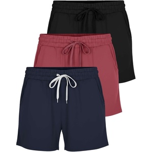 image:image3 Pack Womens Lounge Shorts Athletic Running Workout Gym Hiking PocketsSet 18