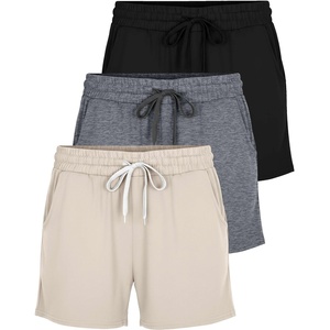 image:image3 Pack Womens Lounge Shorts Athletic Running Workout Gym Hiking PocketsSet 3