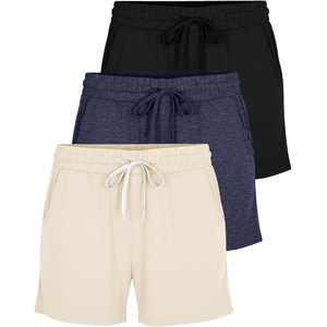 image:image3 Pack Womens Lounge Shorts Athletic Running Workout Gym Hiking PocketsSet 4