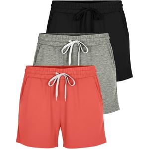 image:image3 Pack Womens Lounge Shorts Athletic Running Workout Gym Hiking PocketsSet 5