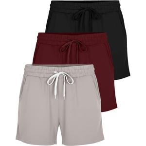 image:image3 Pack Womens Lounge Shorts Athletic Running Workout Gym Hiking PocketsSet 7