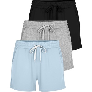 image:image3 Pack Womens Lounge Shorts Athletic Running Workout Gym Hiking PocketsSet 8