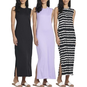 image:image3 Pack Womens Maxi Tank Dress Sleeveless Sundress Long Casual Beach PocketSet 1