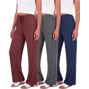 image:image3 Pack Womens Palazzo Pants Wide Leg Adaptive Pajama Bottoms Lounge CasualSet 2