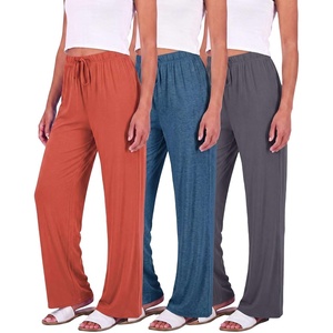 image:image3 Pack Womens Palazzo Pants Wide Leg Adaptive Pajama Bottoms Lounge CasualSet 4
