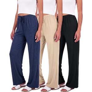 image:image3 Pack Womens Palazzo Pants Wide Leg Adaptive Pajama Bottoms Lounge CasualSet 5