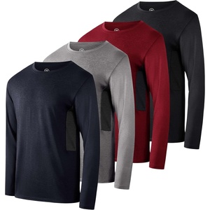 image:image4 Pack Boys Dry Fit Long Sleeve T Shirts Athletic Crew Neck Kids Teen TopsSet 5