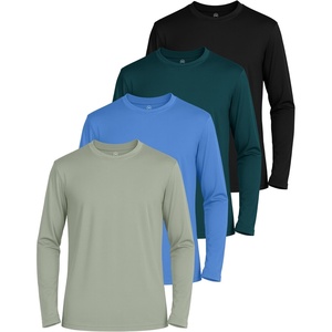 image:image4 Pack Boys Mesh Long Sleeve T Shirts Dry Fit Crew Neck Athletic Kids TeenSet 5