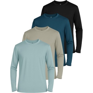 image:image4 Pack Boys Mesh Long Sleeve T Shirts Dry Fit Crew Neck Athletic Kids TeenSet 7