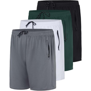 image:image4 Pack Mens 7 Mesh Shorts Athletic Workout Gym Basketball Zipper Pockets7inch  Set 4