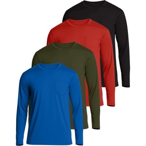 image:image4 Pack Mens Long Sleeve Dry Fit T Shirts Pocket Fishing Workout UPF 50 SunSet 1