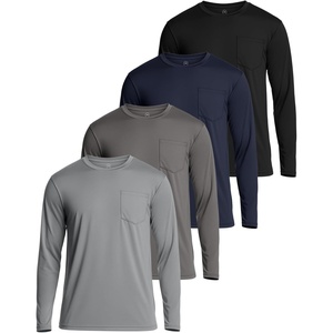 image:image4 Pack Mens Long Sleeve Dry Fit T Shirts Pocket Fishing Workout UPF 50 SunSet 11