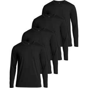 image:image4 Pack Mens Long Sleeve Dry Fit T Shirts Pocket Fishing Workout UPF 50 SunSet 12