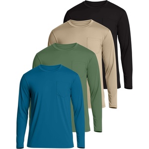 image:image4 Pack Mens Long Sleeve Dry Fit T Shirts Pocket Fishing Workout UPF 50 SunSet 3